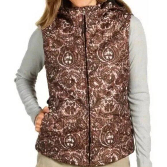 Patagonia Women’s W’s Down With It Vest Goose Down Puffer S Brown Zip Up Hood - Picture 2 of 14